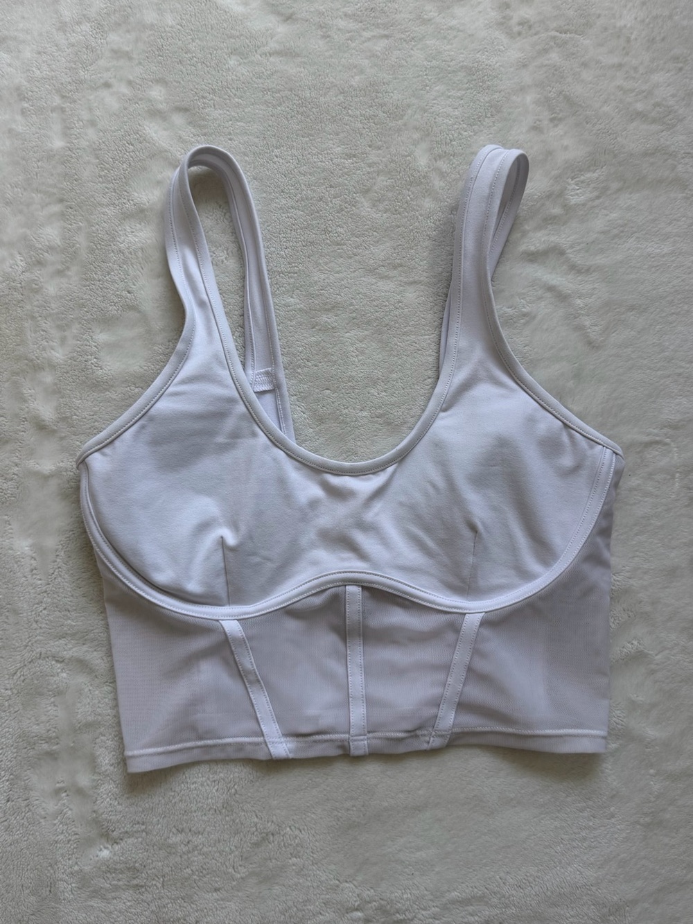 ALO Yoga White Longline Underbust Crop Bralette